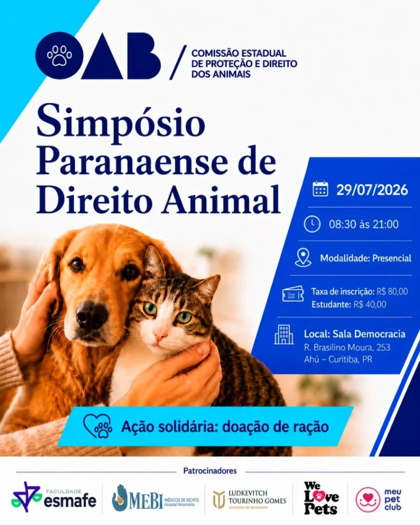 OAB Paraná promove Simpósio Paranaense de Direito Animal; inscrições já estão abertas 1 WhatsApp Image 2026 07 07 at 09.17.53